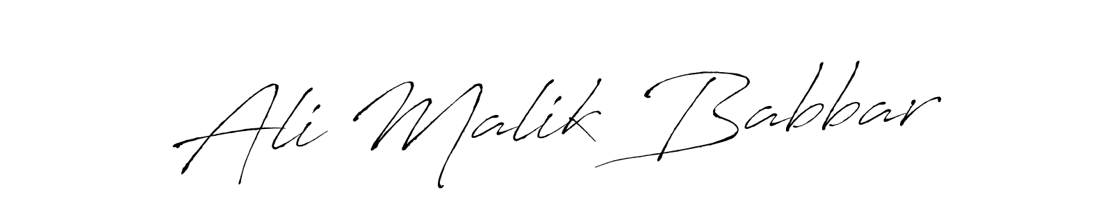 How to make Ali Malik Babbar name signature. Use Antro_Vectra style for creating short signs online. This is the latest handwritten sign. Ali Malik Babbar signature style 6 images and pictures png