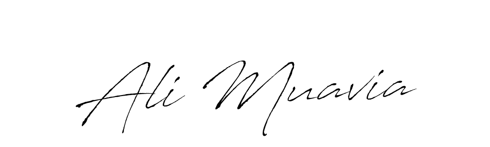 How to make Ali Muavia name signature. Use Antro_Vectra style for creating short signs online. This is the latest handwritten sign. Ali Muavia signature style 6 images and pictures png
