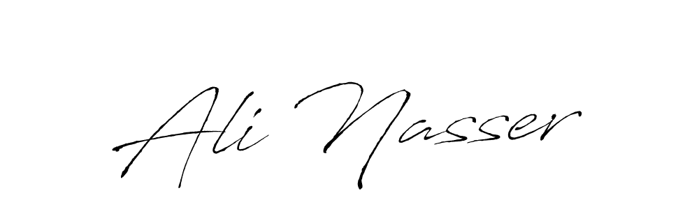 You should practise on your own different ways (Antro_Vectra) to write your name (Ali Nasser) in signature. don't let someone else do it for you. Ali Nasser signature style 6 images and pictures png