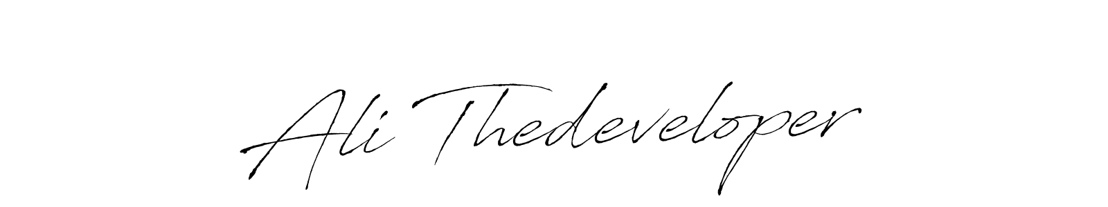 Make a beautiful signature design for name Ali Thedeveloper. With this signature (Antro_Vectra) style, you can create a handwritten signature for free. Ali Thedeveloper signature style 6 images and pictures png