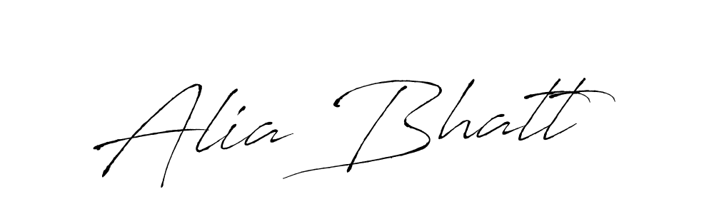 Design your own signature with our free online signature maker. With this signature software, you can create a handwritten (Antro_Vectra) signature for name Alia Bhatt. Alia Bhatt signature style 6 images and pictures png