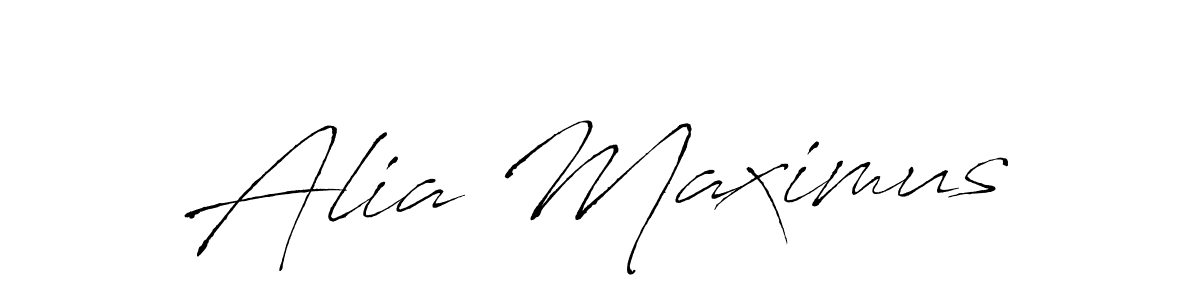 Make a beautiful signature design for name Alia Maximus. With this signature (Antro_Vectra) style, you can create a handwritten signature for free. Alia Maximus signature style 6 images and pictures png