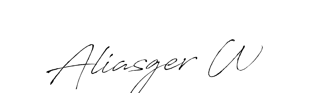 Also You can easily find your signature by using the search form. We will create Aliasger W name handwritten signature images for you free of cost using Antro_Vectra sign style. Aliasger W signature style 6 images and pictures png