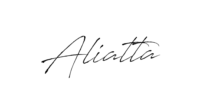Create a beautiful signature design for name Aliatta. With this signature (Antro_Vectra) fonts, you can make a handwritten signature for free. Aliatta signature style 6 images and pictures png