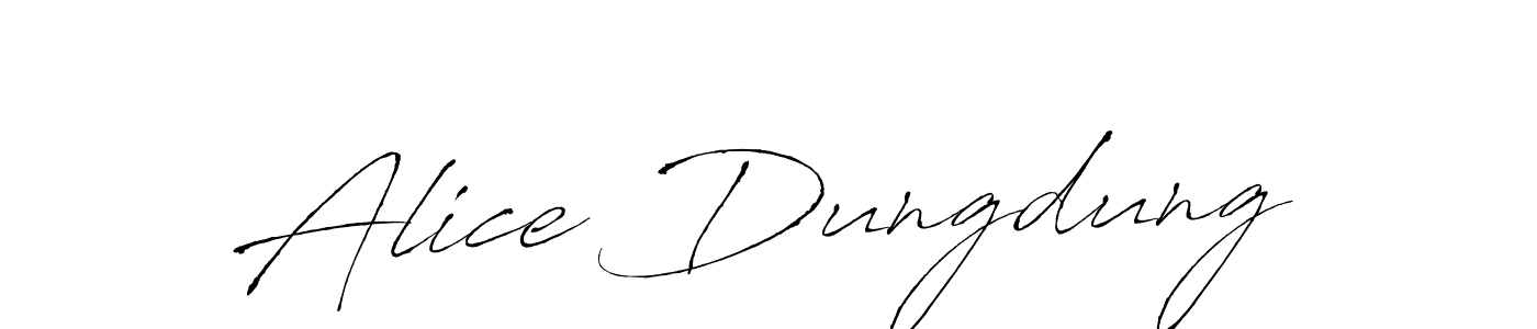 How to make Alice Dungdung name signature. Use Antro_Vectra style for creating short signs online. This is the latest handwritten sign. Alice Dungdung signature style 6 images and pictures png