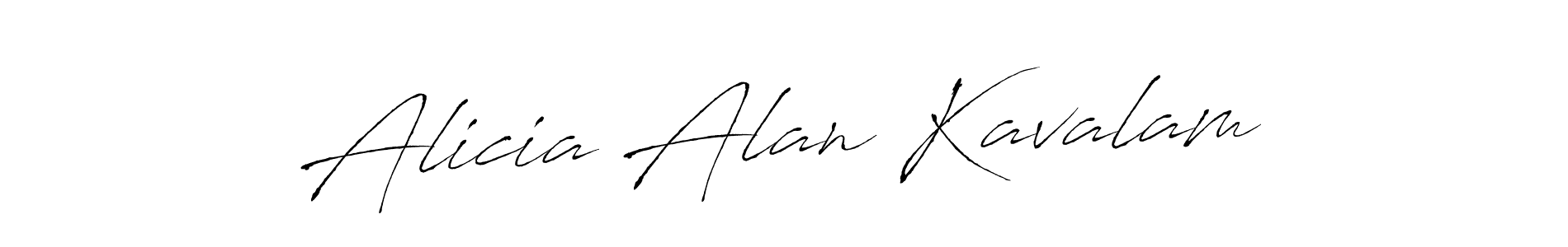 Make a short Alicia Alan Kavalam signature style. Manage your documents anywhere anytime using Antro_Vectra. Create and add eSignatures, submit forms, share and send files easily. Alicia Alan Kavalam signature style 6 images and pictures png