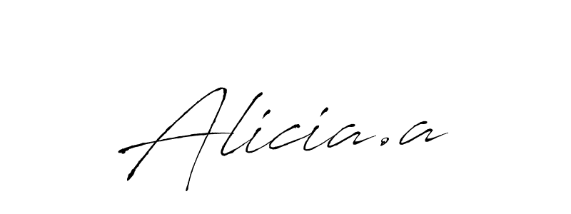 The best way (Antro_Vectra) to make a short signature is to pick only two or three words in your name. The name Alicia.a include a total of six letters. For converting this name. Alicia.a signature style 6 images and pictures png