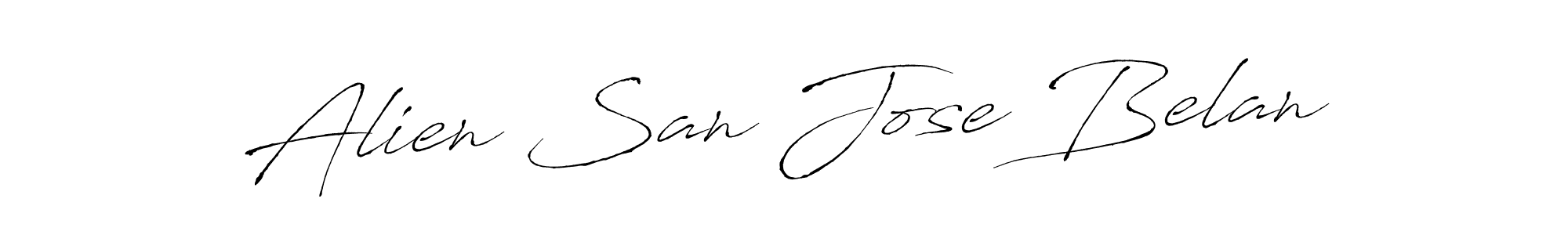 Also You can easily find your signature by using the search form. We will create Alien San Jose Belan name handwritten signature images for you free of cost using Antro_Vectra sign style. Alien San Jose Belan signature style 6 images and pictures png
