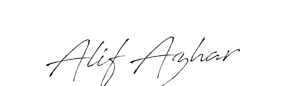 Make a beautiful signature design for name Alif Azhar. With this signature (Antro_Vectra) style, you can create a handwritten signature for free. Alif Azhar signature style 6 images and pictures png