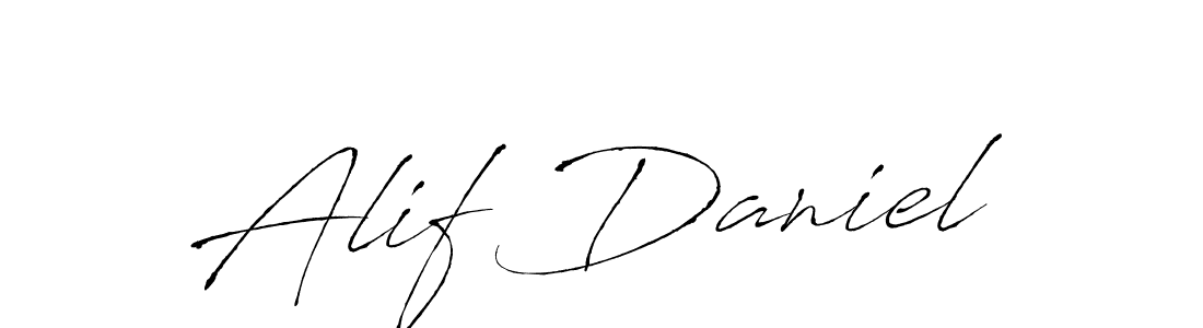 Alif Daniel stylish signature style. Best Handwritten Sign (Antro_Vectra) for my name. Handwritten Signature Collection Ideas for my name Alif Daniel. Alif Daniel signature style 6 images and pictures png