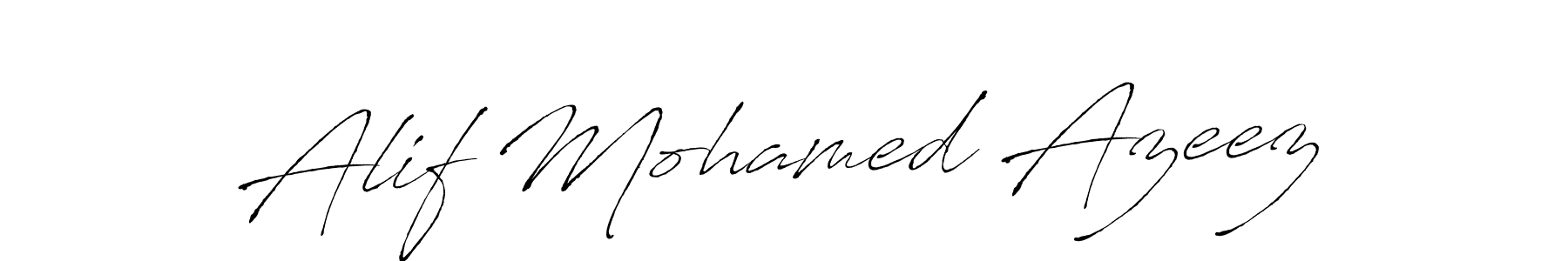 if you are searching for the best signature style for your name Alif Mohamed Azeez. so please give up your signature search. here we have designed multiple signature styles  using Antro_Vectra. Alif Mohamed Azeez signature style 6 images and pictures png