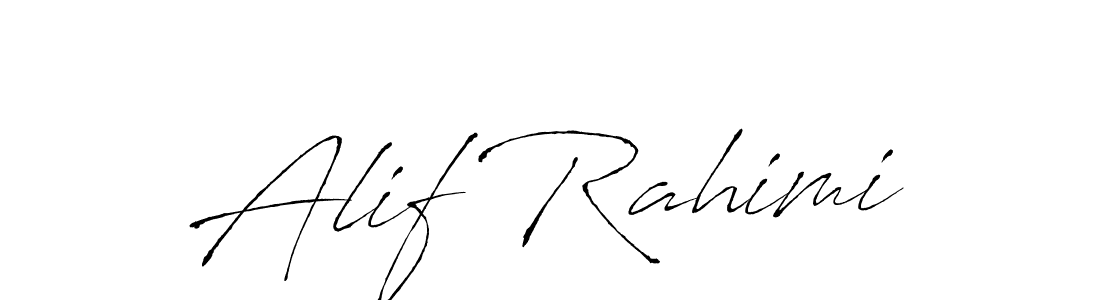 Make a beautiful signature design for name Alif Rahimi. With this signature (Antro_Vectra) style, you can create a handwritten signature for free. Alif Rahimi signature style 6 images and pictures png