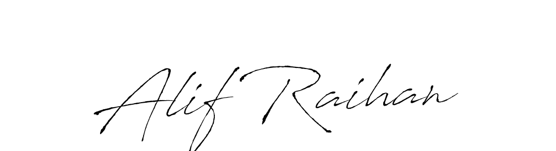 Create a beautiful signature design for name Alif Raihan. With this signature (Antro_Vectra) fonts, you can make a handwritten signature for free. Alif Raihan signature style 6 images and pictures png