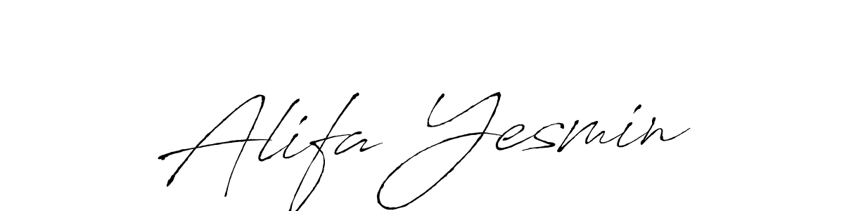 How to make Alifa Yesmin name signature. Use Antro_Vectra style for creating short signs online. This is the latest handwritten sign. Alifa Yesmin signature style 6 images and pictures png