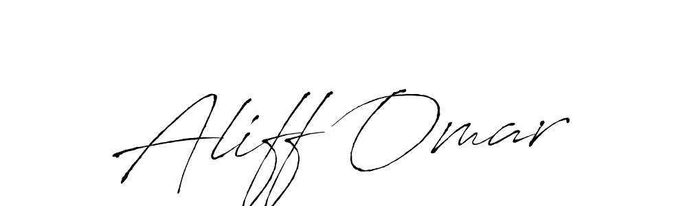 Make a beautiful signature design for name Aliff Omar. With this signature (Antro_Vectra) style, you can create a handwritten signature for free. Aliff Omar signature style 6 images and pictures png