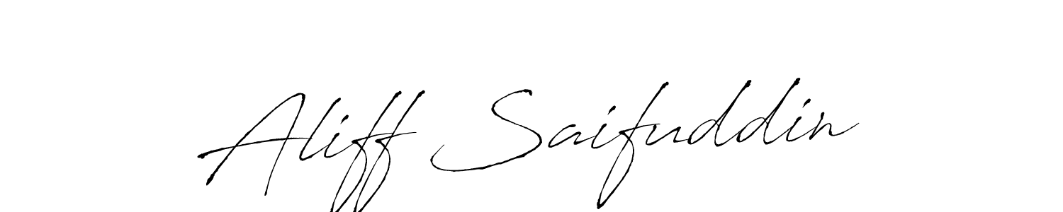 Make a beautiful signature design for name Aliff Saifuddin. With this signature (Antro_Vectra) style, you can create a handwritten signature for free. Aliff Saifuddin signature style 6 images and pictures png