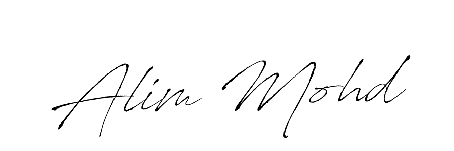 How to make Alim Mohd name signature. Use Antro_Vectra style for creating short signs online. This is the latest handwritten sign. Alim Mohd signature style 6 images and pictures png