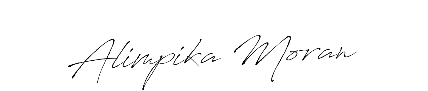 Antro_Vectra is a professional signature style that is perfect for those who want to add a touch of class to their signature. It is also a great choice for those who want to make their signature more unique. Get Alimpika Moran name to fancy signature for free. Alimpika Moran signature style 6 images and pictures png