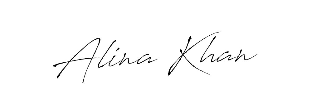 How to make Alina Khan name signature. Use Antro_Vectra style for creating short signs online. This is the latest handwritten sign. Alina Khan signature style 6 images and pictures png