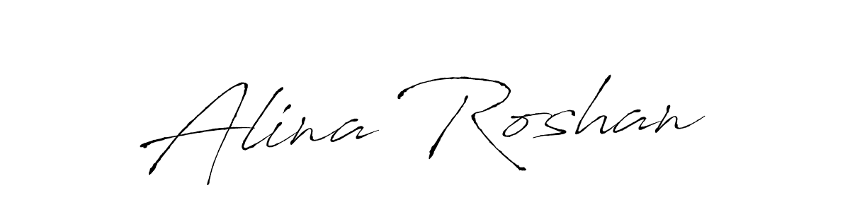 The best way (Antro_Vectra) to make a short signature is to pick only two or three words in your name. The name Alina Roshan include a total of six letters. For converting this name. Alina Roshan signature style 6 images and pictures png