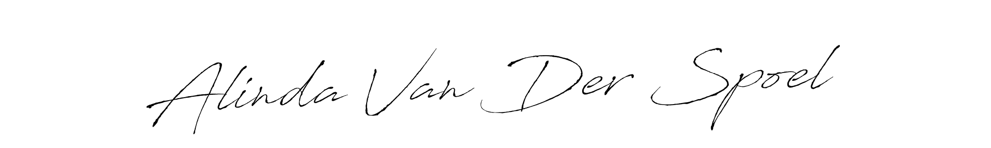 Antro_Vectra is a professional signature style that is perfect for those who want to add a touch of class to their signature. It is also a great choice for those who want to make their signature more unique. Get Alinda Van Der Spoel name to fancy signature for free. Alinda Van Der Spoel signature style 6 images and pictures png