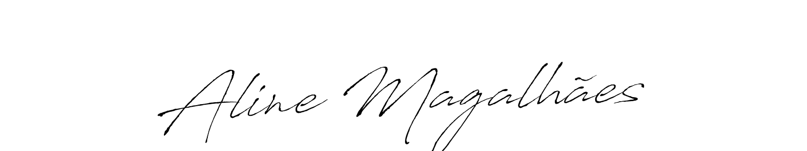 Create a beautiful signature design for name Aline Magalhães. With this signature (Antro_Vectra) fonts, you can make a handwritten signature for free. Aline Magalhães signature style 6 images and pictures png