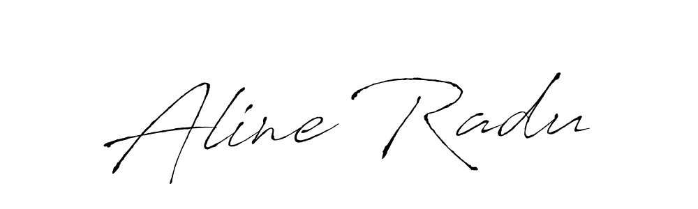 Design your own signature with our free online signature maker. With this signature software, you can create a handwritten (Antro_Vectra) signature for name Aline Radu. Aline Radu signature style 6 images and pictures png