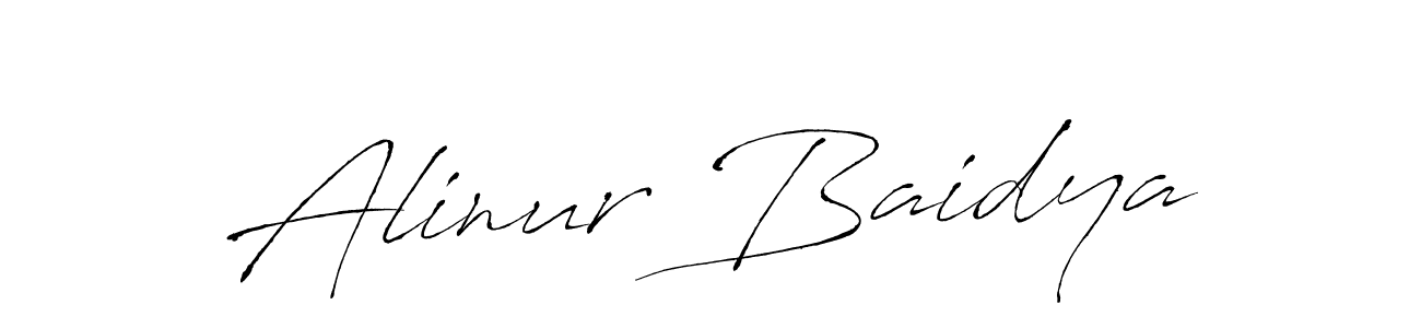 Make a beautiful signature design for name Alinur Baidya. With this signature (Antro_Vectra) style, you can create a handwritten signature for free. Alinur Baidya signature style 6 images and pictures png