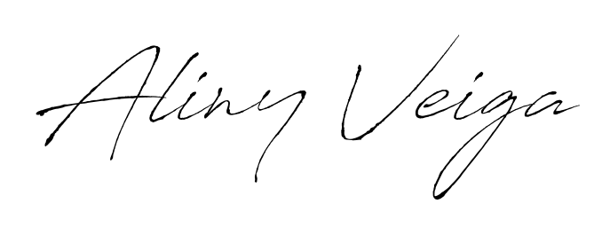 A timeless handwritten aesthetic for Aliny Veiga. The Antro_Vectra font gives your signature a handcrafted feel with natural curves. Aliny Veiga signature style 6 images and pictures png