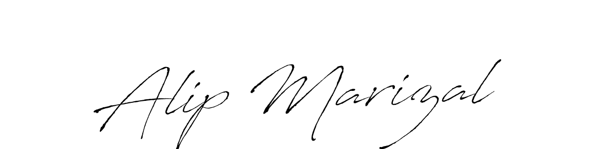 Alip Marizal stylish signature style. Best Handwritten Sign (Antro_Vectra) for my name. Handwritten Signature Collection Ideas for my name Alip Marizal. Alip Marizal signature style 6 images and pictures png