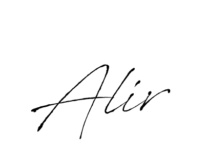 Use a signature maker to create a handwritten signature online. With this signature software, you can design (Antro_Vectra) your own signature for name Alir. Alir signature style 6 images and pictures png