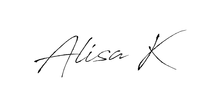 It looks lik you need a new signature style for name Alisa K. Design unique handwritten (Antro_Vectra) signature with our free signature maker in just a few clicks. Alisa K signature style 6 images and pictures png
