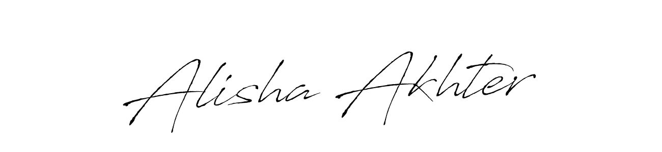 Create a beautiful signature design for name Alisha Akhter. With this signature (Antro_Vectra) fonts, you can make a handwritten signature for free. Alisha Akhter signature style 6 images and pictures png