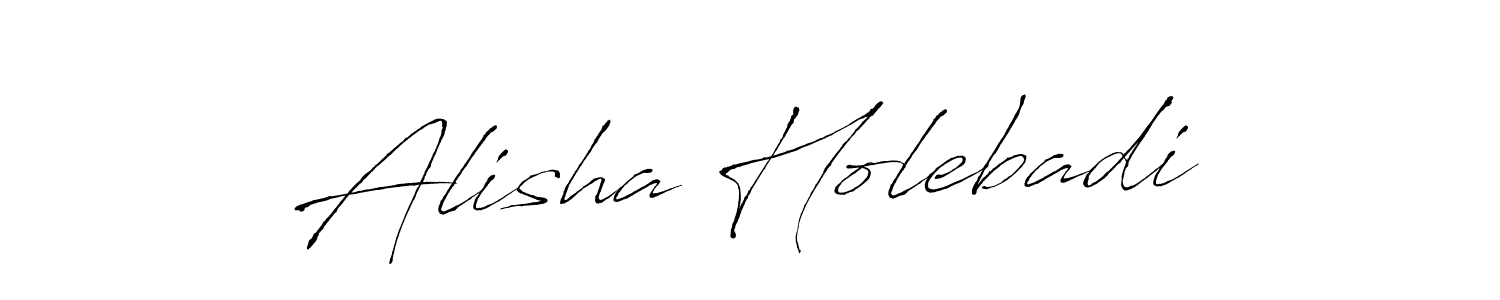 Antro_Vectra is a professional signature style that is perfect for those who want to add a touch of class to their signature. It is also a great choice for those who want to make their signature more unique. Get Alisha Holebadi name to fancy signature for free. Alisha Holebadi signature style 6 images and pictures png