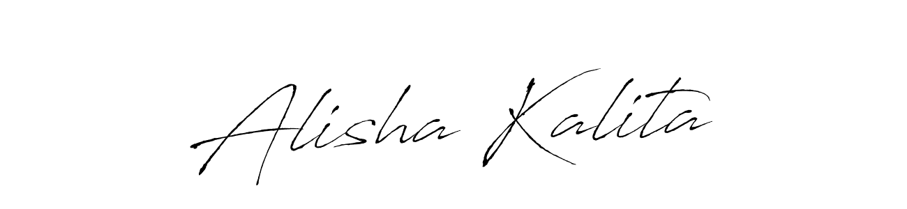 How to make Alisha Kalita name signature. Use Antro_Vectra style for creating short signs online. This is the latest handwritten sign. Alisha Kalita signature style 6 images and pictures png