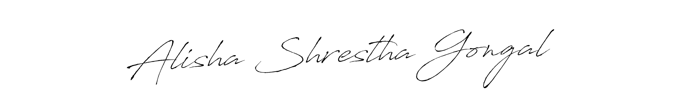 Antro_Vectra is a professional signature style that is perfect for those who want to add a touch of class to their signature. It is also a great choice for those who want to make their signature more unique. Get Alisha Shrestha Gongal name to fancy signature for free. Alisha Shrestha Gongal signature style 6 images and pictures png