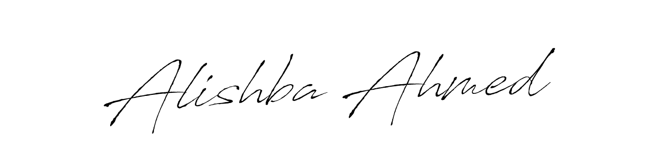 How to make Alishba Ahmed name signature. Use Antro_Vectra style for creating short signs online. This is the latest handwritten sign. Alishba Ahmed signature style 6 images and pictures png