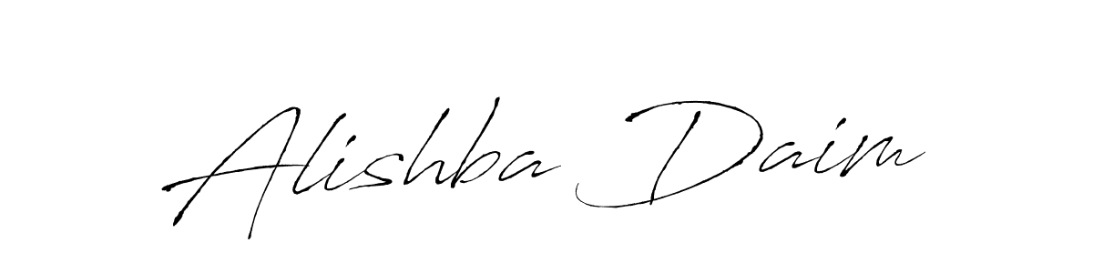 How to make Alishba Daim name signature. Use Antro_Vectra style for creating short signs online. This is the latest handwritten sign. Alishba Daim signature style 6 images and pictures png