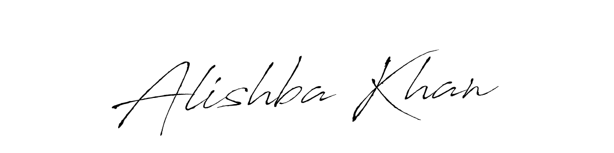 Design your own signature with our free online signature maker. With this signature software, you can create a handwritten (Antro_Vectra) signature for name Alishba Khan. Alishba Khan signature style 6 images and pictures png