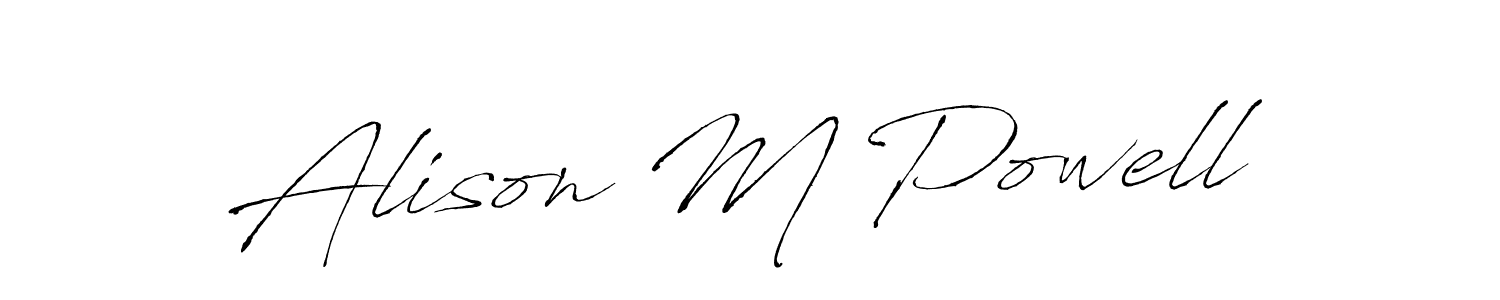 Use a signature maker to create a handwritten signature online. With this signature software, you can design (Antro_Vectra) your own signature for name Alison M Powell. Alison M Powell signature style 6 images and pictures png