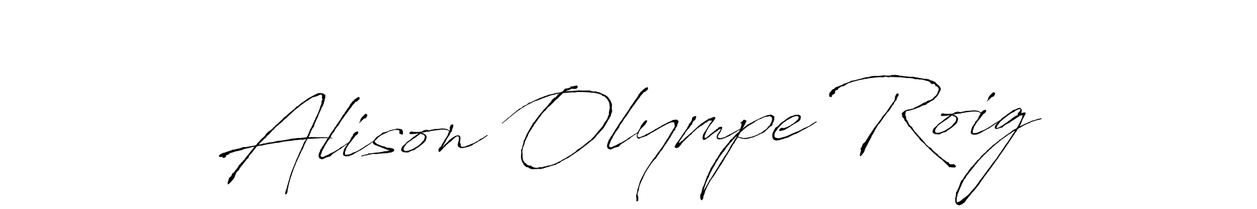 How to make Alison Olympe Roig name signature. Use Antro_Vectra style for creating short signs online. This is the latest handwritten sign. Alison Olympe Roig signature style 6 images and pictures png