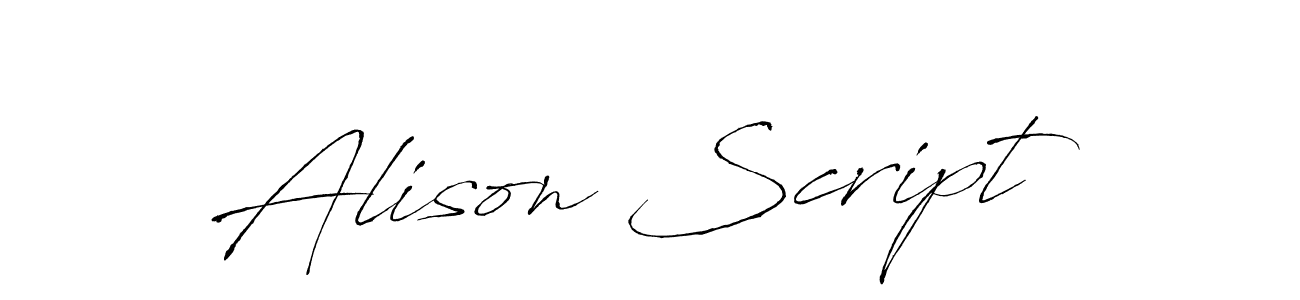 How to make Alison Script signature? Antro_Vectra is a professional autograph style. Create handwritten signature for Alison Script name. Alison Script signature style 6 images and pictures png