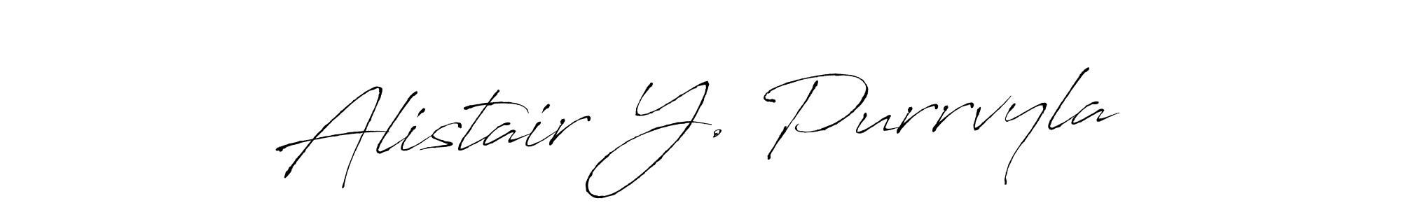 Make a beautiful signature design for name Alistair Y. Purrvyla. With this signature (Antro_Vectra) style, you can create a handwritten signature for free. Alistair Y. Purrvyla signature style 6 images and pictures png