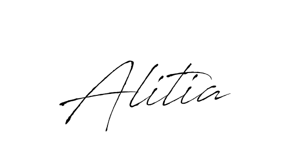 Use a signature maker to create a handwritten signature online. With this signature software, you can design (Antro_Vectra) your own signature for name Alitia. Alitia signature style 6 images and pictures png