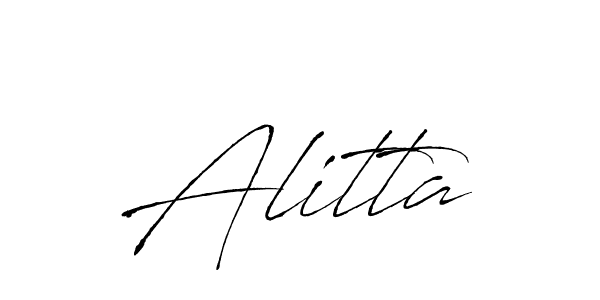 How to make Alitta name signature. Use Antro_Vectra style for creating short signs online. This is the latest handwritten sign. Alitta signature style 6 images and pictures png