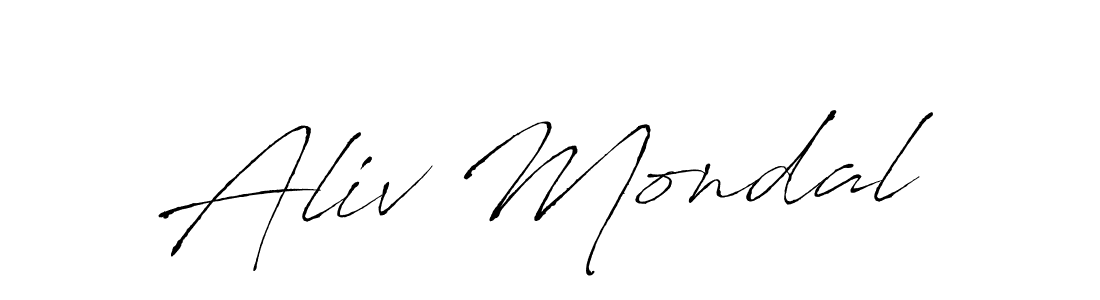 Make a beautiful signature design for name Aliv Mondal. With this signature (Antro_Vectra) style, you can create a handwritten signature for free. Aliv Mondal signature style 6 images and pictures png