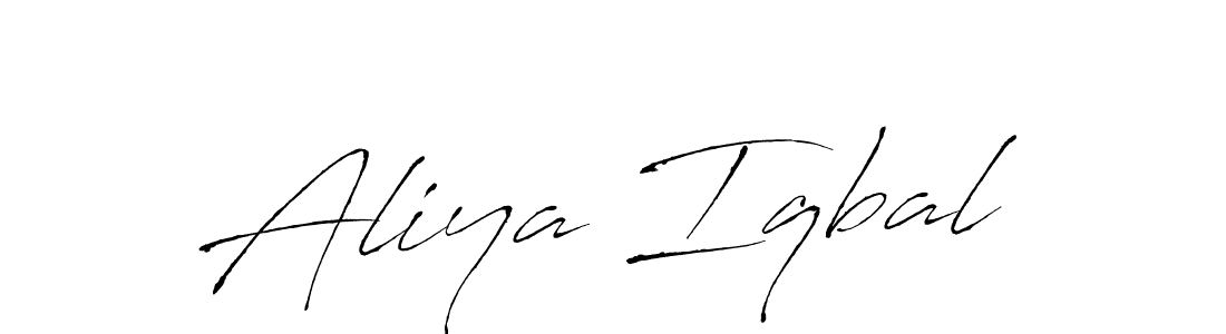 Make a beautiful signature design for name Aliya Iqbal. With this signature (Antro_Vectra) style, you can create a handwritten signature for free. Aliya Iqbal signature style 6 images and pictures png