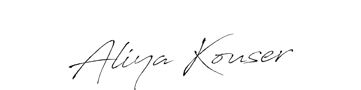 The best way (Antro_Vectra) to make a short signature is to pick only two or three words in your name. The name Aliya Kouser include a total of six letters. For converting this name. Aliya Kouser signature style 6 images and pictures png