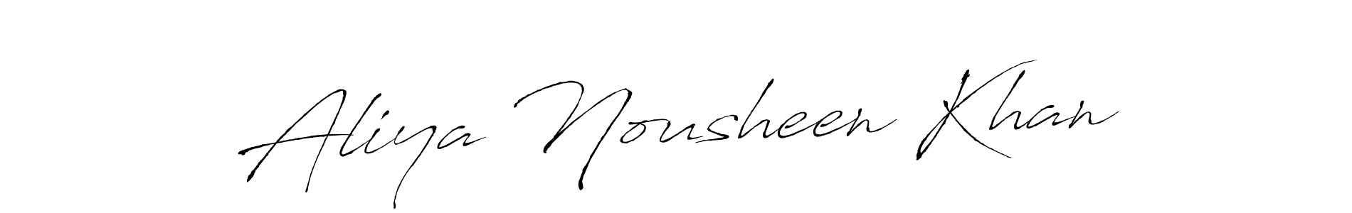 Design your own signature with our free online signature maker. With this signature software, you can create a handwritten (Antro_Vectra) signature for name Aliya Nousheen Khan. Aliya Nousheen Khan signature style 6 images and pictures png