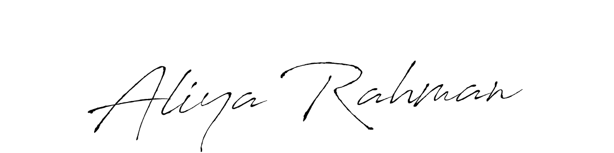 The best way (Antro_Vectra) to make a short signature is to pick only two or three words in your name. The name Aliya Rahman include a total of six letters. For converting this name. Aliya Rahman signature style 6 images and pictures png